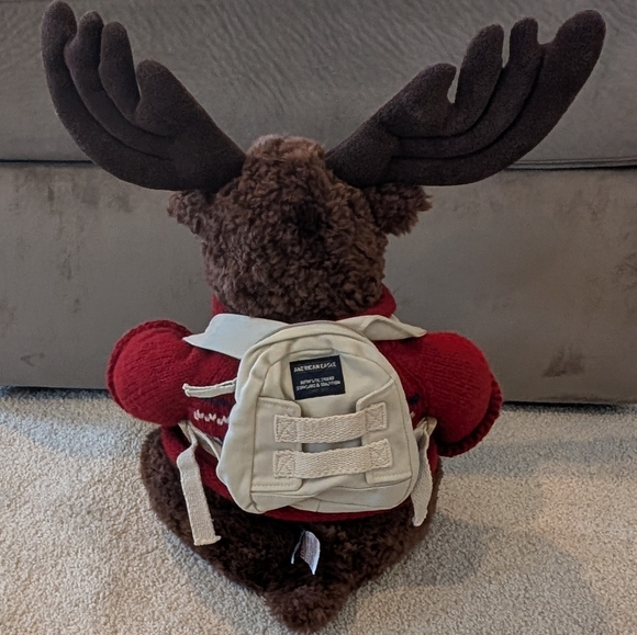 American Eagle Mac The Moose 15" Plush GUND Sweater Backpack Vintage Y2K - Picture 5 of 6